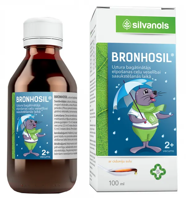 Produktas BRONHOSIL peršalimo simptomams lengvinti skystis, 100 ml Paveikslėlis