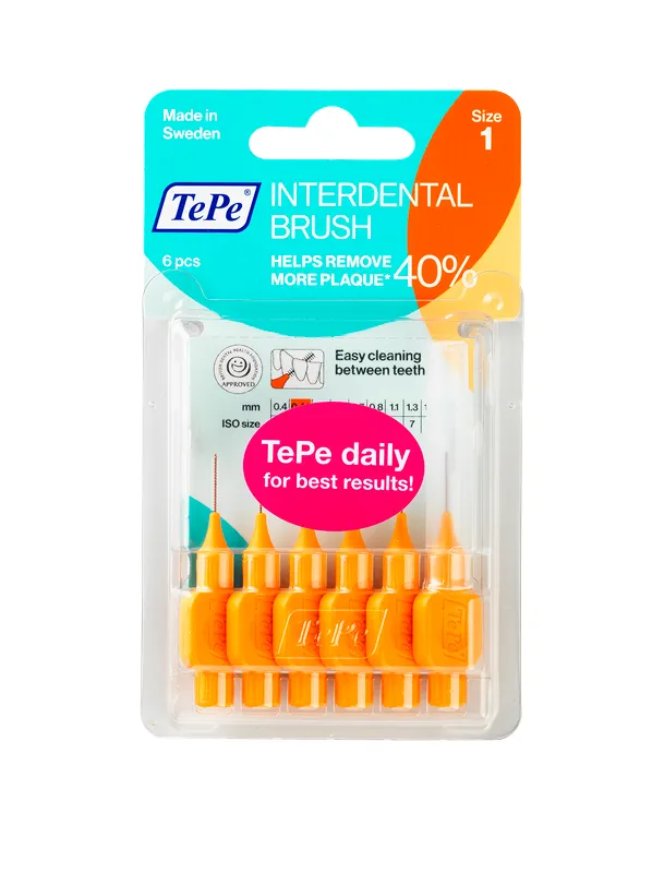 Produktas TEPE Original Size 1 0.45 mm tarpdančių šepetėlis, 6 vnt. Paveikslėlis