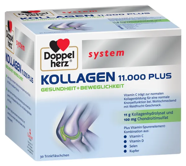Produktas DOPPELHERZ System Kollagen 11.000 Plus	 kolagenas, 30 vnt. Paveikslėlis