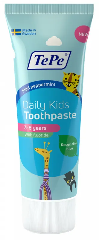 Produktas TEPE Daily Kids Peppermint dantų pasta, 75 ml Paveikslėlis