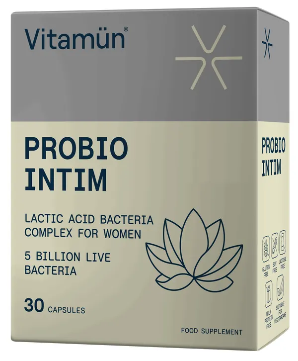 Produktas VITAMUN Probio Intim kapsulės, 30 vnt. Paveikslėlis