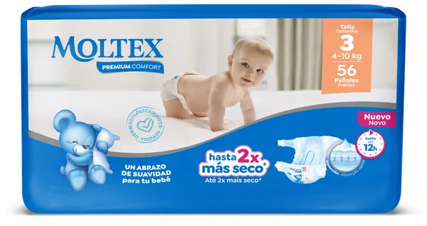 Produktas MOLTEX Premium Comfort 3 Midi sauskelnės, 56 vnt. Paveikslėlis