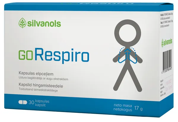 Produktas GORESPIRO kvėpavimo takams kapsulės, 30 vnt. Paveikslėlis