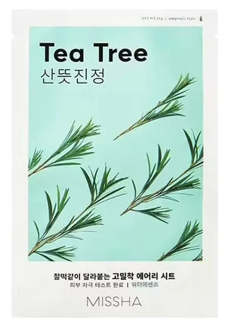 Produktas MISSHA Airy Fit Tea Tree,  su arbatmedžiu veido kaukė, 19 g Paveikslėlis