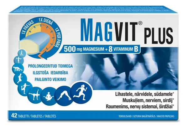 Produktas MAGVIT Plus tabletės, 42 vnt. Paveikslėlis