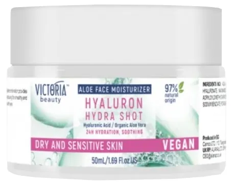 Produktas VICTORIA BEAUTY   Hydra Shot drėkinantis ir odą raminantis, jautriai odai veido kremas, 50 ml Paveikslėlis