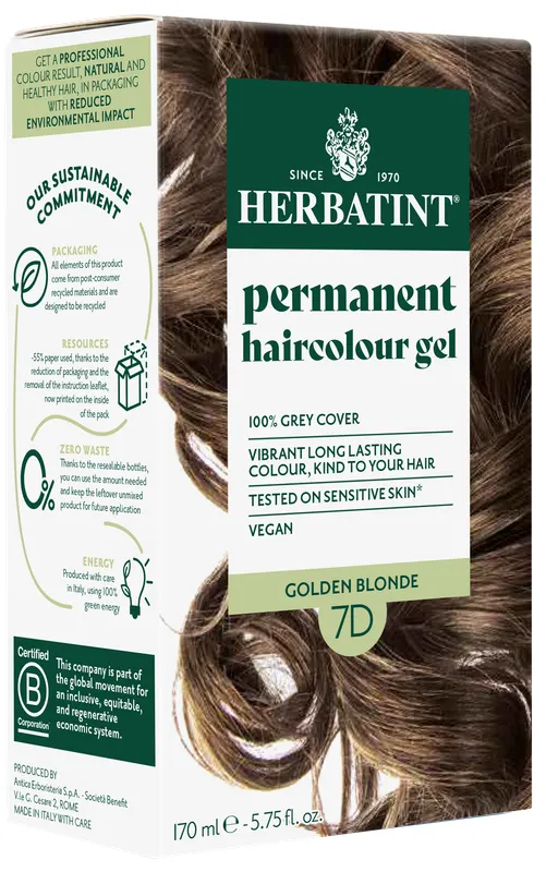 Produktas HERBATINT 7D Golden Blonde plaukų dažai, 170 ml Paveikslėlis