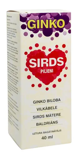 Produktas GINKO širdies lašai, 40 ml Paveikslėlis