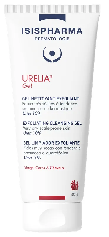 Produktas ISISPHARMA Urelia Gel 10 % labai sausai ir pleiskanojančiai veido ir kūno odai prausiklis, 200 ml Paveikslėlis