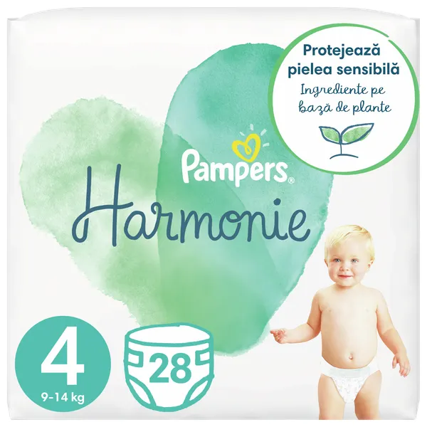 Produktas PAMPERS Harmonie 4 (9-14 kg) sauskelnės, 28 vnt. Paveikslėlis