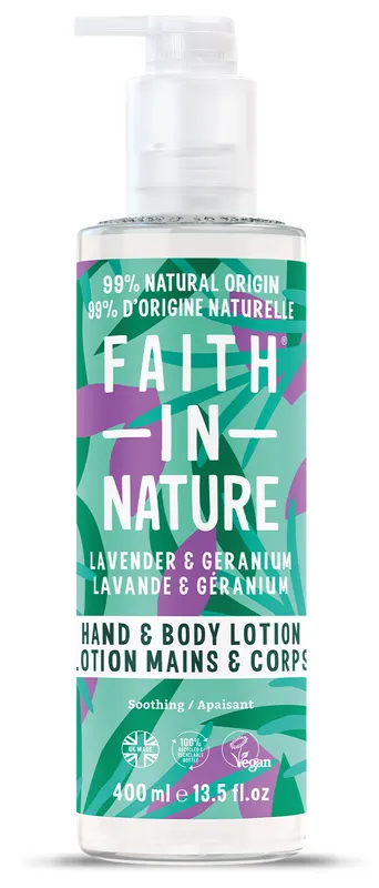 Produktas FAITH IN NATURE su levandomis ir pelargonijomis losjonas, 400 ml Paveikslėlis