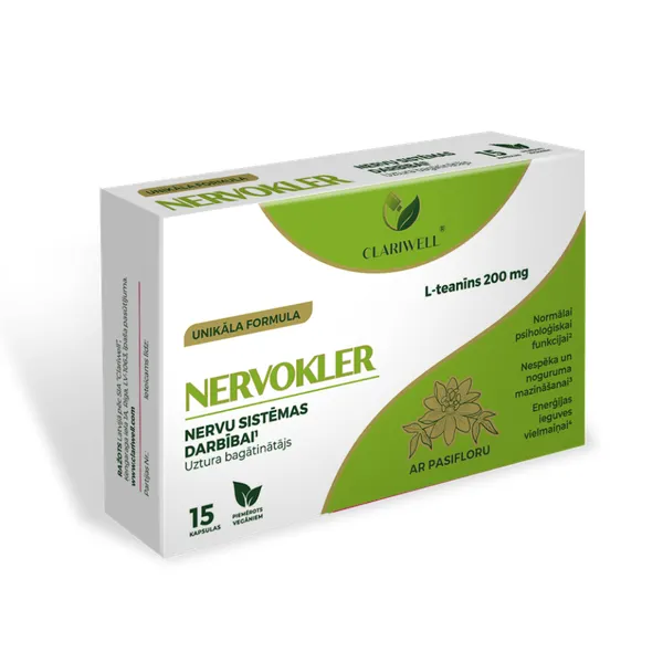 Produktas CLARIWELL Nervokler nervų sistemai kapsulės, 15 vnt. Paveikslėlis