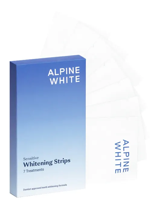 Produktas ALPINE WHITE Whitening Sensitive,  jautriems dantims dantų balinimo juostelės, 7 vnt. Paveikslėlis