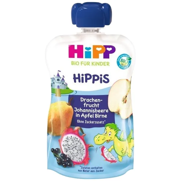 Produktas HIPP Apple, Pear, Blackcurrant (1 year) tyrelė, 100 g Paveikslėlis