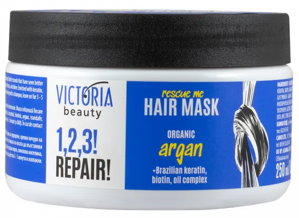 Produktas VICTORIA BEAUTY 1,2,3! Repair! for Damaged Hair plaukų kaukė, 250 ml Paveikslėlis