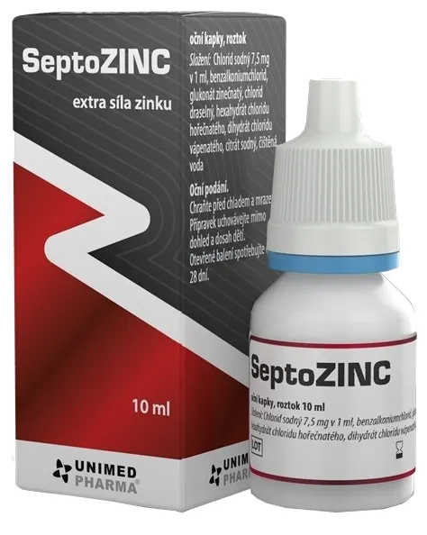 SEPTOZINC  skirti raminti sudirgusias akis, akių lašai, 10 ml