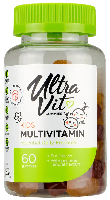 Produktas ULTRAVIT   Kids Multivitamin  kramtomosios tabletės, 60 vnt. Paveikslėlis