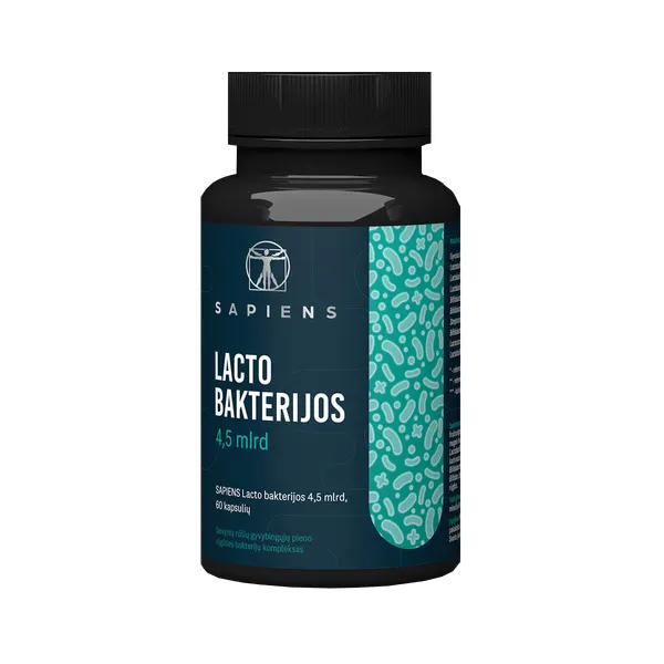 Produktas SAPIENS Lacto Bakterijos kapsulės, 60 vnt. Paveikslėlis