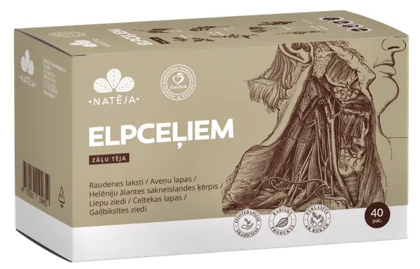 Produktas NATĒJA kvėpavimo takų funkcijai palaikyti arbatos maišeliai, 20 vnt. Paveikslėlis