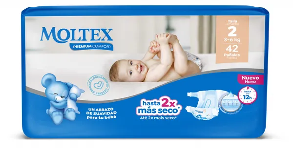 Produktas MOLTEX Premium Comfort 2 Mini sauskelnės, 42 vnt. Paveikslėlis