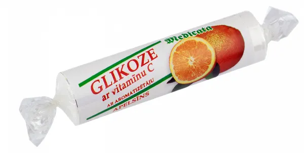 Produktas GLIKOZE Glucose apelsinų skonio tabletės, 10 vnt. Paveikslėlis