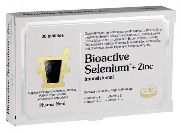 Produktas PHARMA NORD SELENIUM +ZINC tabletės, 30 vnt. Paveikslėlis