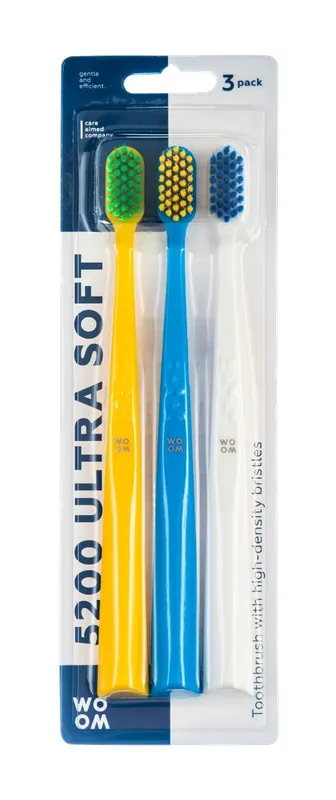 Produktas WOOM 5200 Ultra Soft labai minkštas dantų šepetėlis, 3 vnt. Paveikslėlis