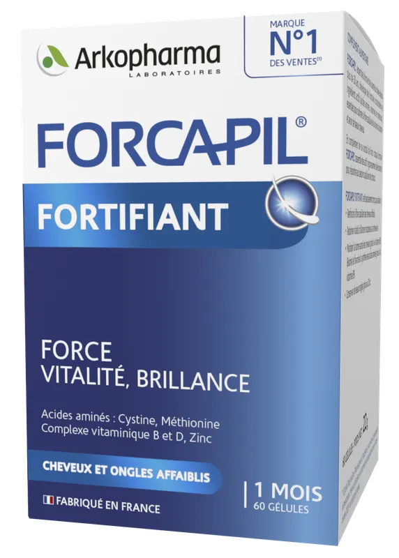 Produktas FORCAPIL Fortifiant plaukams ir nagams kapsulės, 60 vnt. Paveikslėlis
