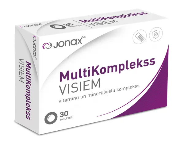 Produktas JONAX multivitaminų kompleksas visiems tabletės, 30 vnt. Paveikslėlis