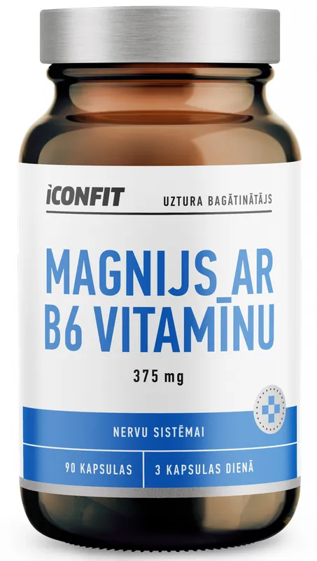 ICONFIT Magnesium B6 375mg kapsulės, 90 vnt.