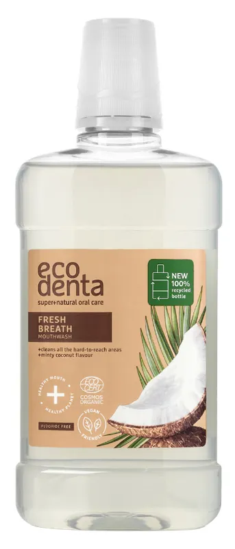 Produktas ECODENTA Fresh Breath su kokosų ekstraktu burnos skalavimo skystis, 500 ml Paveikslėlis