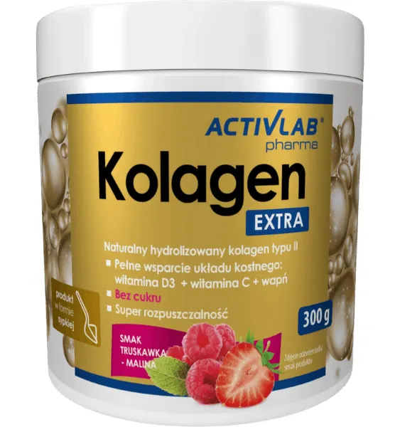 Produktas ACTIVLAB Kolagen XTRA Raspberry-strawberry milteliai, 300 g Paveikslėlis