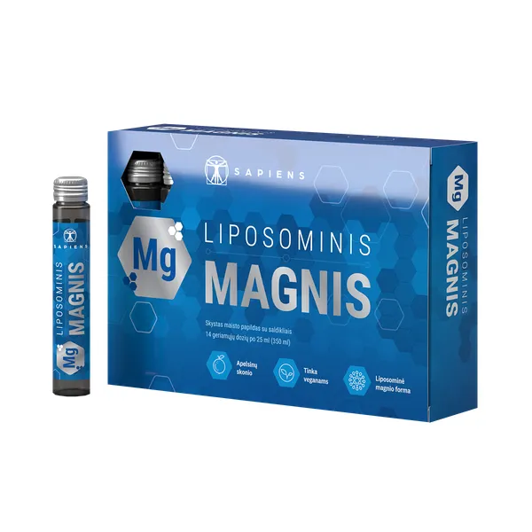 Produktas SAPIENS Liposomal Magnesium ampulės, 25 ml Paveikslėlis