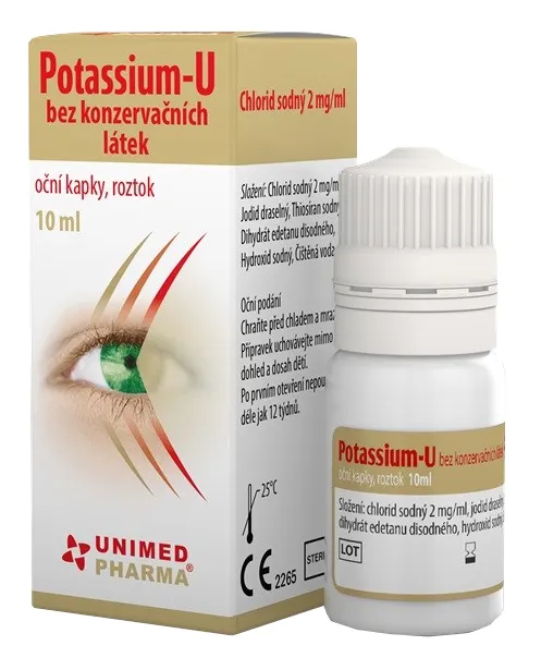 Produktas POTASSIUM-U sudirgintoms, sausoms akims akių lašai, 10 ml Paveikslėlis