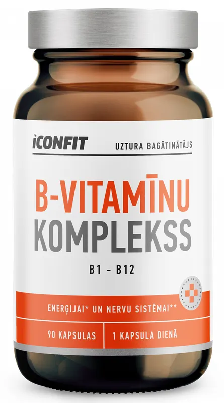 Produktas ICONFIT Vitamin B Complex B1-B12 kapsulės, 90 vnt. Paveikslėlis