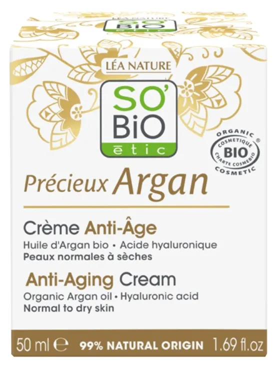 Produktas SO BIO ETIC su ekologišku argano aliejumi, dieninis veido kremas, 50 ml Paveikslėlis