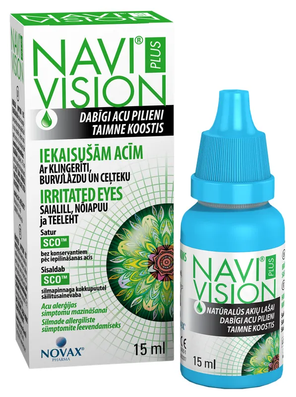 Produktas NAVIVISION raminantys, sudirgintoms akims akių lašai, 15 ml Paveikslėlis