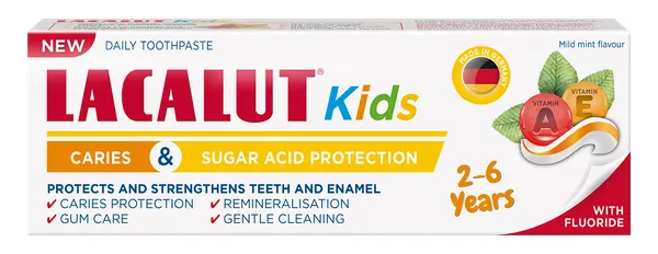 Produktas LACALUT Lacalut Kids 2-6 m. dantų pasta, 55 ml Paveikslėlis
