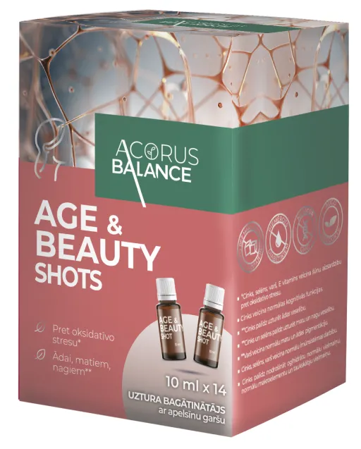 Produktas ACORUS BALANCE Age&Beauty Shots 10 ml buteliukai, 14 vnt. Paveikslėlis