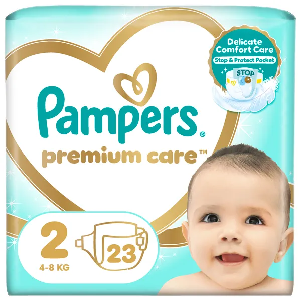Produktas PAMPERS Premium Care 2, 4-8kg sauskelnės, 23 vnt. Paveikslėlis