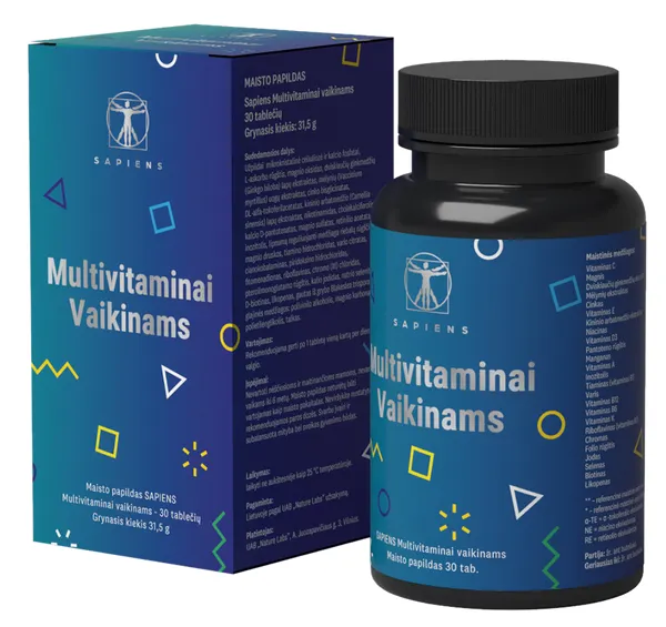 Produktas SAPIENS Multivitaminai Vaikinams, 13-17 Metų kapsulės, 30 vnt. Paveikslėlis