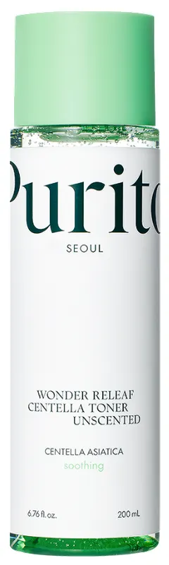 Produktas PURITO Wonder Releaf Centella Unscented, raminantis ir minkštinantis tonikas, 200 ml Paveikslėlis