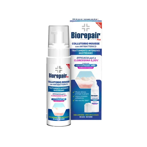 Produktas BIOREPAIR Plus Intensive Mousse burnos skalavimo skystis, 200 ml Paveikslėlis
