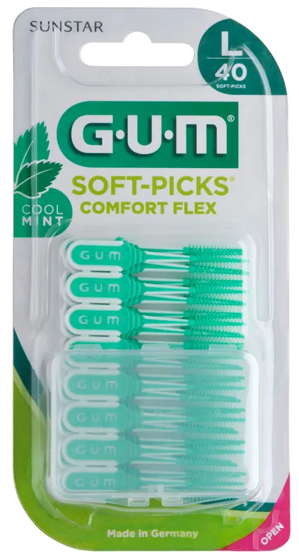 Produktas GUM Soft-Picks Comfort Flex, didelis tarpdančių šepetėlis, 40 vnt. Paveikslėlis