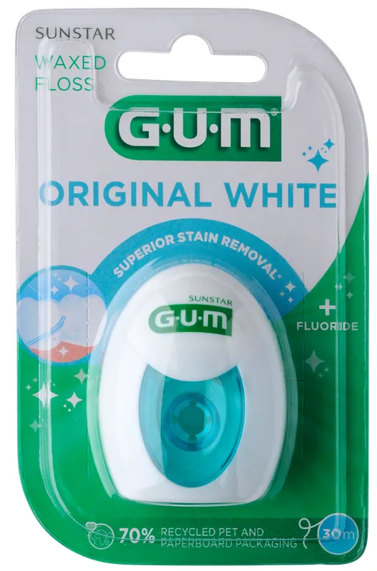 Produktas GUM Original White (30 m) dantų siūlas, 1 vnt. Paveikslėlis