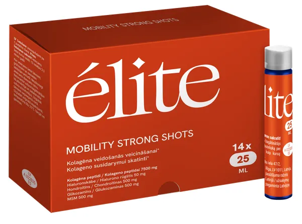Produktas ELITE Mobility Strong Shots, sąnariams ir kaulams buteliukai, 14 vnt. Paveikslėlis