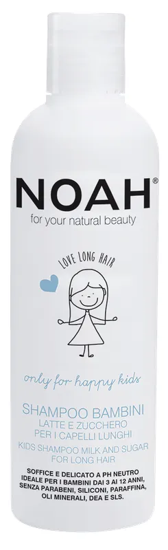 Produktas NOAH ilgų plaukų priežiūrai vaikiškas šampūnas, 250 ml Paveikslėlis
