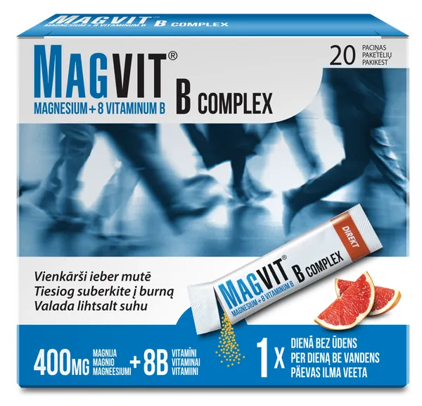 Produktas MAGVIT B Complex paketėliai, 20 vnt. Paveikslėlis