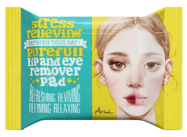 Produktas ARIUL Stress Relieving pašalinančios vandeniui atsparų makiažą servetėlės, 30 vnt. Paveikslėlis