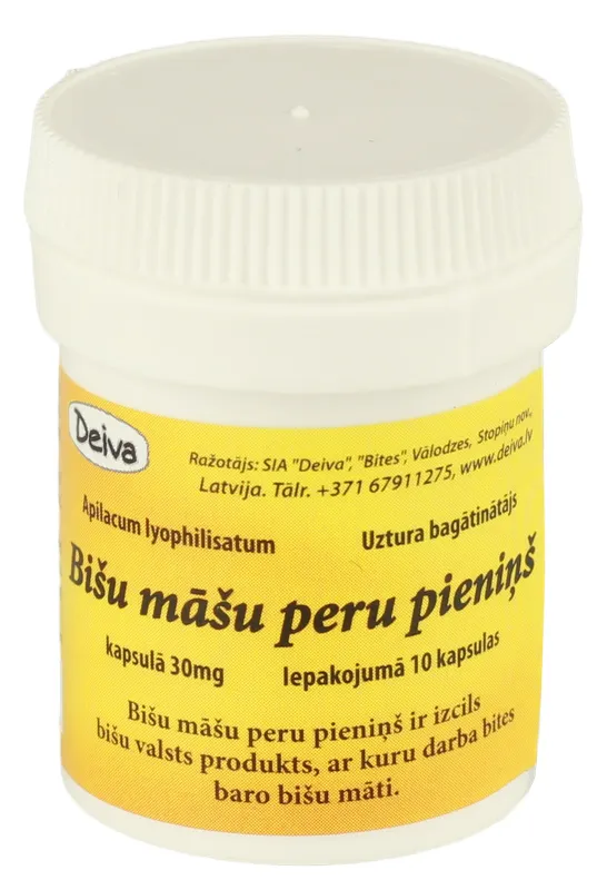 Produktas DEIVA bičių motinėlių pienelio kapsulės, 10 vnt. Paveikslėlis